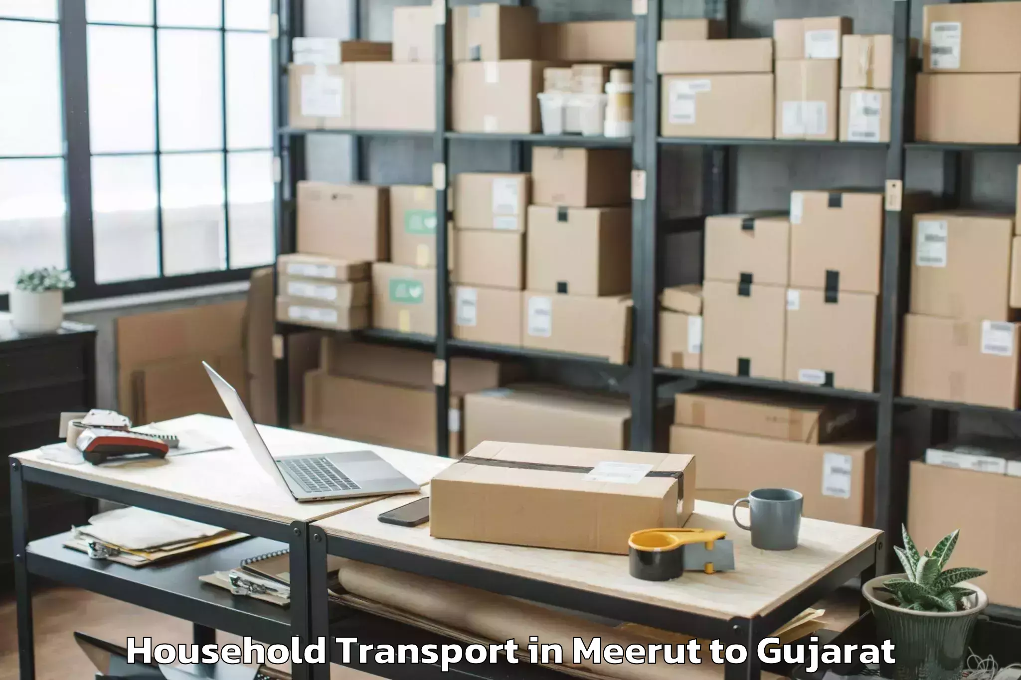 Book Meerut to Mangrol Household Transport Online